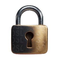 Goldenes Vorh&auml;ngeschloss als Symbol f&uuml;r 256-Bit-SSL-Verschl&uuml;sselung