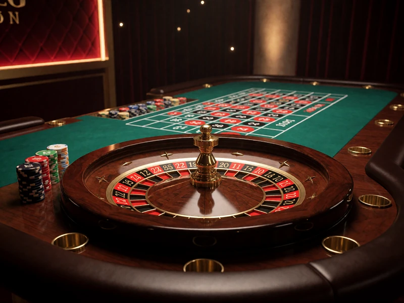 Live-Roulette-Tisch mit poliertem Kessel im dunklen Casina Casino Live-Studio